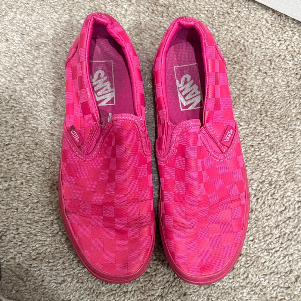 Vans Checkered Pink Slip-On Sneakers
